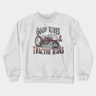 Good Vibes and Tractor Rides Kids Retro Crewneck Sweatshirt